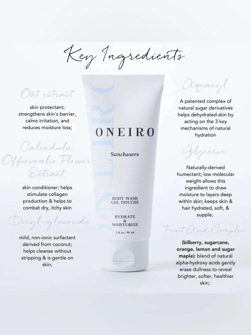 Oneiro Sunchasers Body Wash Gel Douche, 3 fl oz